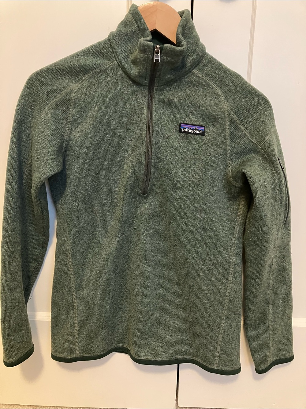 Patagonia Men's Olive Green Quarter-Zip Pullover